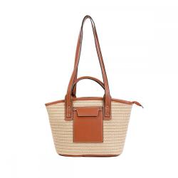 2024 Single Shoulder Women Holiday Beach Straw Tote Bag Portable Vegetable Basket Fashion Large Capacity Woven Bag