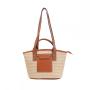 2024 Single Shoulder Women Holiday Beach Straw Tote Bag Portable Vegetable Basket Fashion Large Capacity Woven Bag