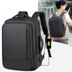 Unisex Computer Bag with USB Factory Direct Sale Can Expand Laptop Backpack Custom LOGO Polyester Lining Travel Backpack
