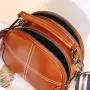 2021 Hot Selling New Designer Women Fashion Small Round Bag Retro Oil Wax Genuine Leather Shoulder Bag Cross Body Messenger Bags