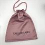 Custom Logo Printed Pink Satin Dust Shopping Bag Drawstring Underwear Clothes Packaging Dust Promotion Bag