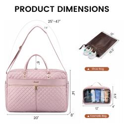 3pcs/set Travel Duffle Bag Weekender Overniaght Bag for Women with Toiletry Pouch Shoe Bag Carry Gym Yoga Duffel with Wet Pocket