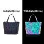 LOVEVOOK Designer Luxury Tote Hand bags Set Geometric Luminous reflective Bag Women Ladies Geometry purse and Handbags