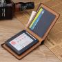 ZR425 Men Short Wallet Card Holder Multiple Card Positions Case Frosting Purse Retro Money Clip Billfold Dollars PU Open Wallet