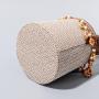 New Arrival Niche Bucket Bags Women Handbags Purse Ladies Casual Shoulder Straw Beach Bag Small Handbags Wooden Bead For Holiday