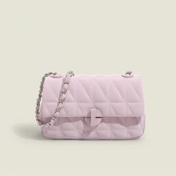 Summer Texture Small Bag Women's 2022 New Versatile Lingge Chain Messenger Bag One Shoulder Small Square Bag Is Popular