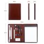 Premium Stylish File Folder PU Leather A4 Portfolio Cover Folder Zipper Closure