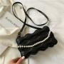 women fashion handbags designer shoulder bags Wavy women's bag Korean single shoulder simple diagonal bag fashion pearl