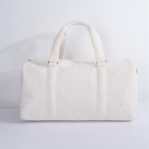 Keymay RTS Low MOQ Bridesmaid Gift Honeymooon Wedding Plush Sherpa Weekender Bag Sherpa Duffle Bag Foldable Travel Duffel Bag