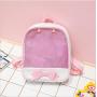 Clear transparent women backpack Ita bag custom design backpack PU leather Ita backpack with clear window