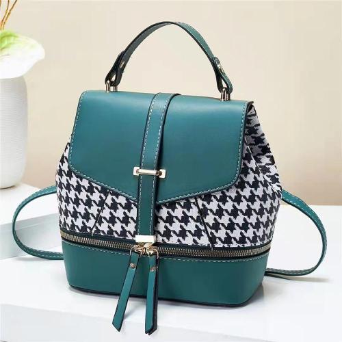 Fashion Lady Designer Bags Classic Swallow Gird Solid Color PU Leather Backpack Women Metal Zipper & Flap Buckle Satchel Purse