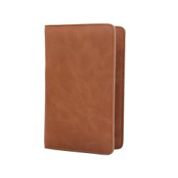 Soft PU leather passport holder with pen holder leather travel passport holder