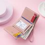 KBW702 Women Short Wallet Fashion Girl Buckle Cross Wallet Horizontal Square Card Holder Handbag Coin Purse Zero Wallet