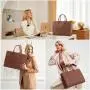 LOVEVOOK fashion ladies 15.6inch laptop tote handbags for women Vintage PU leather work business school office 2pc handbags sets