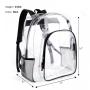 Customized Logo Heavy Duty PVC Transparent Backpack with Reinforced Strap Clear Bookbags for School College