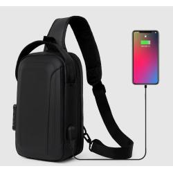 ZR824 Wholesale Male Biker Bag Password Anti-theft USB Chest Bag Men Single Shoulder Sport Waterproof Casual Crossbody Waist Bag