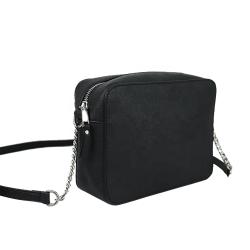 Factory Custom Black Women Pu Leather Crossbody Bag Clutch Purse Handbag With Chain Strap