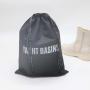 Custom White Logo 210 D Polyester Drawstring Clothes Storage Bag Shopping Bag Promotion Polyester Fiber Gift Shoe Dust Pouch