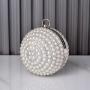 Wholesale Adequate Pearl  Round Rhinestone Women Clutch Bag Wedding Party Crystal Bag Bridal Clutches Evening Bags with handle