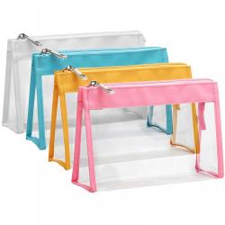 Wholesale Women Fashion Cheap Waterproof Clear Makeup Bag With Zipper Cosmetics Bag