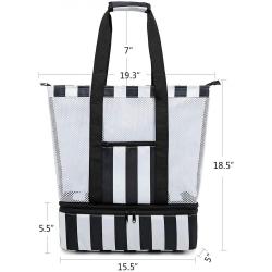 Beach Tote Bag with Detachable Cooler Compartment Insulated Picnic Cooler Bag Pool Bag for Women