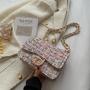 New Product tweed women's bags fashion 2024 popular Korean style hobo chain shoulder crossbody bag for women messenger bags