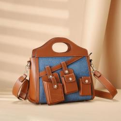 Fashion Bag for Ladies Girls Sling Bag for High Quality jeans Women Handbag Fashionable shoulder Bag with Pockets Square 27 cm
