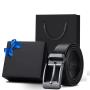 Wholesale customized men leather belt genuine leather alloy pin buckle men's belt