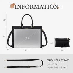 LOVEVOOK New OEM ODM fashion canvas laptop tote handbag briefcase for work large quality Leather laptop office bags for women