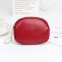 Mini coin purse keychain PU leather material double zipper simple purse