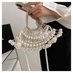New style acrylic pearl handbag bag shell ladies evening bag chains crossbody bag handbag for women
