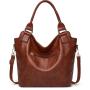 Large Capacity Women Handbag Personalized Lightweight Shoulder Bag Solid Monogrammed Rivet PU Leather Travel Tote Bag