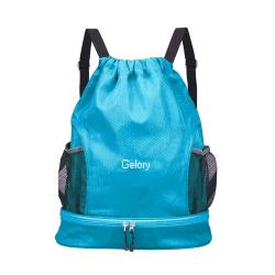 Dry Wet Separation Backpack Bag With Shoe Compartment Heavy Duty String Bag Sports Beach Bag Backpack