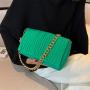 Popular Niche Summer Woman's Bag New Style French Fashion Simple Small Square Pleated Bag Chain Single Shoulder Underarm Bag