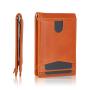 Custom Leather money cilp Slim Leather Wallet Large Bifold Mens Wallet RFID Blocking with ID Windows Credit Card Holder