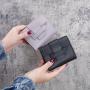 wholesale Factory Ladies wallet short small tri-fold money clip fashion simple clutch bag leather women's wallets coin purse