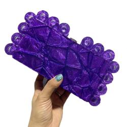 New Fashion Circle Ladies Clutches Wedding Hand Bag Bridal Handbag Metal Chain Ring Designer Acrylic Clutch Evening Bags