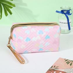 KBW435  New Color Clash Ladies Cosmetic Bag 2023 Fashion Portable Travel Cosmetics Toiletries Bag Love Handbag For Women