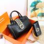 Ladysky top selling pillow shoulder Ladies Bag set of two Hand Bags Luxury Women high quality designer PU crocodile bags 29cm