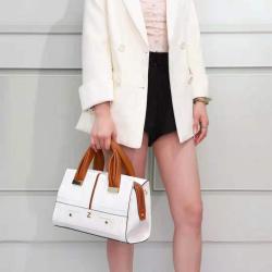 hot selling large-capacity handbag for women texture soft PU leather shoulder bag ladi contrast color hand bag factory 27.5 cm