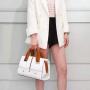 hot selling large-capacity handbag for women texture soft PU leather shoulder bag ladi contrast color hand bag factory 27.5 cm