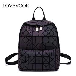 LOVEVOOK wholesale ladies backpack school bag for teenagers girls geometric luminous backpack reflection bag for women