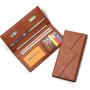 ZR463 RFID Men's Wallet Purse Trend Montage Horizontal Long Card Bag Open PU Business ID Wallet Card Holder Case Money Clip