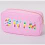 Keymay Hot Sale Waterproof Cute Personalized Gift Rainbow Letter Patches Girls Nylon Pouch Nylon Makeup Bags Nylon Travel Bag