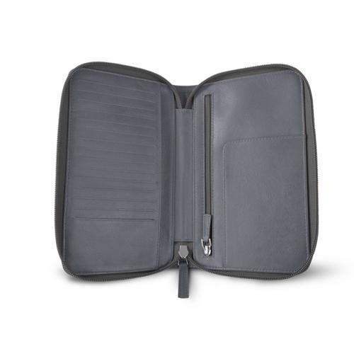 Personalized travel passport holder card holder leather padfolio portfolio with zipper