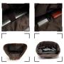 Factory high quality waxed canvas Retro Leather roll top rucksack casual computer bag travel school laptop backpacks for men