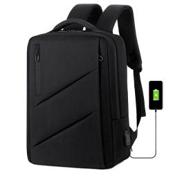 Custom Logo Large Capacity USB Laptop Backpack Expandable Oxford Business Travel Bag with Waterproof Unisex