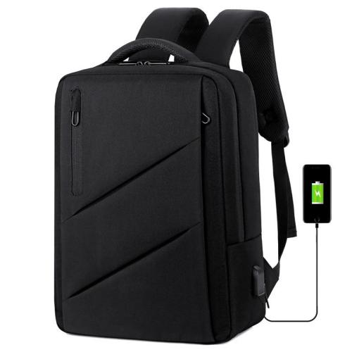 Custom Logo Large Capacity USB Laptop Backpack Expandable Oxford Business Travel Bag with Waterproof Unisex