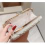 NEW Arrival Women's Pearl Clutch Bag Noble Rhinestone Beaded Evening Bags Wedding Clutch Purse Bag with Handle Handbag