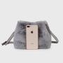 2024 Custom Faux Mink Fur Bucket Bag Handbag For Women Luxury Purse With Shoulder Strap